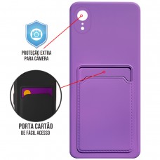 Capa para iPhone XR - Emborrachada Case Card Roxa